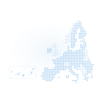 Ilustración: mapa de Europa en puntos, con las Canarias en recuadro